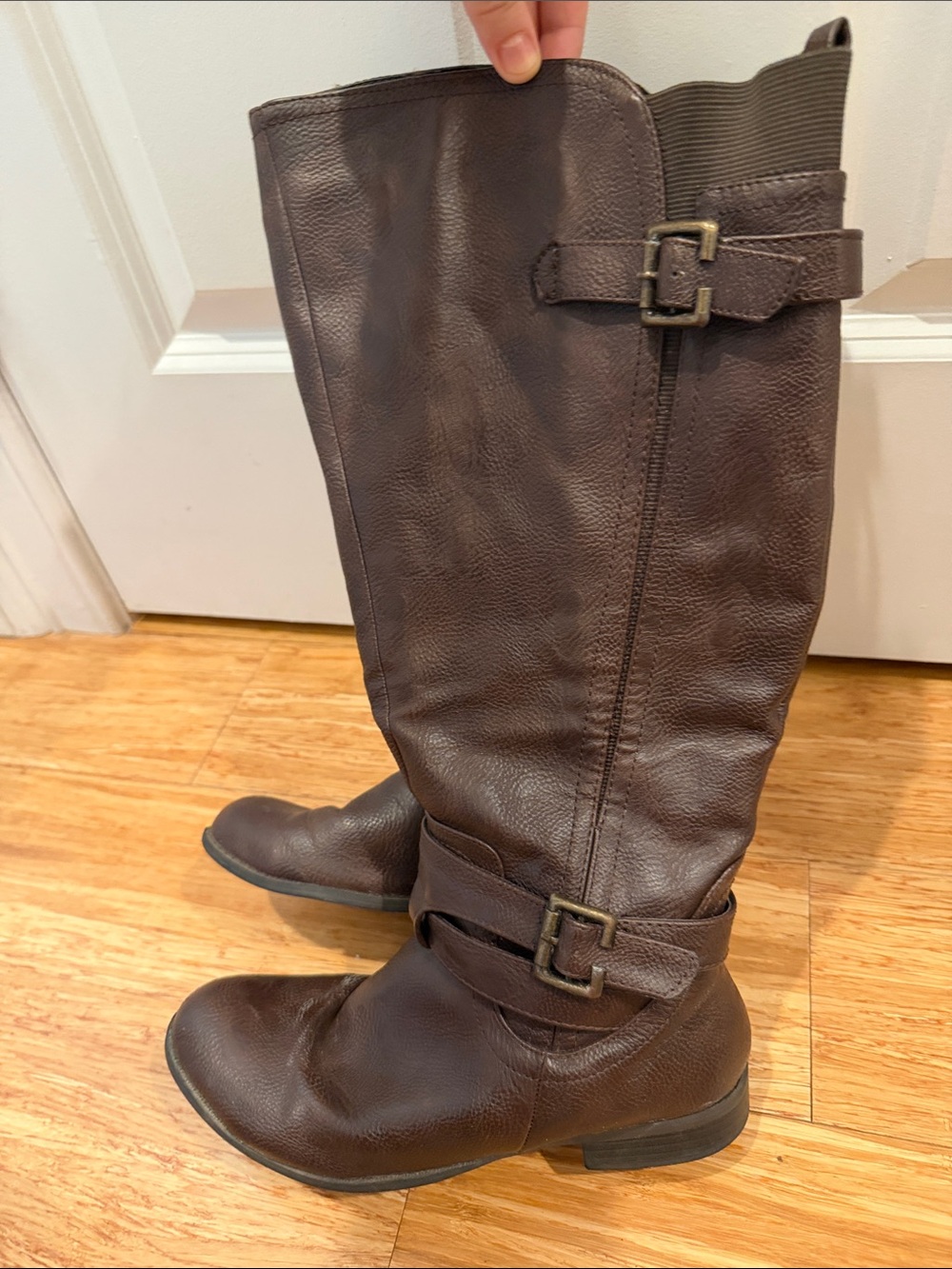Life Stride Women's Dark Brown Over-the-Knee Buckle Boots